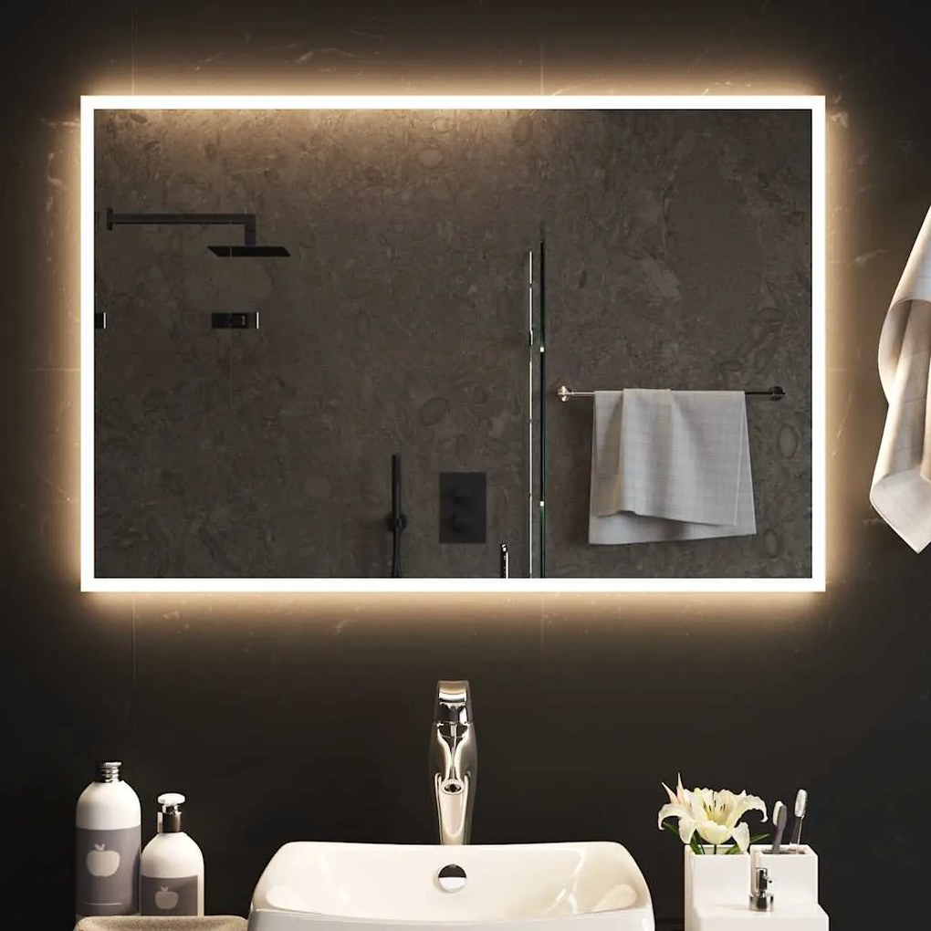 vidaXL Καθρέφτης Μπάνιου με LED 90x60 εκ.