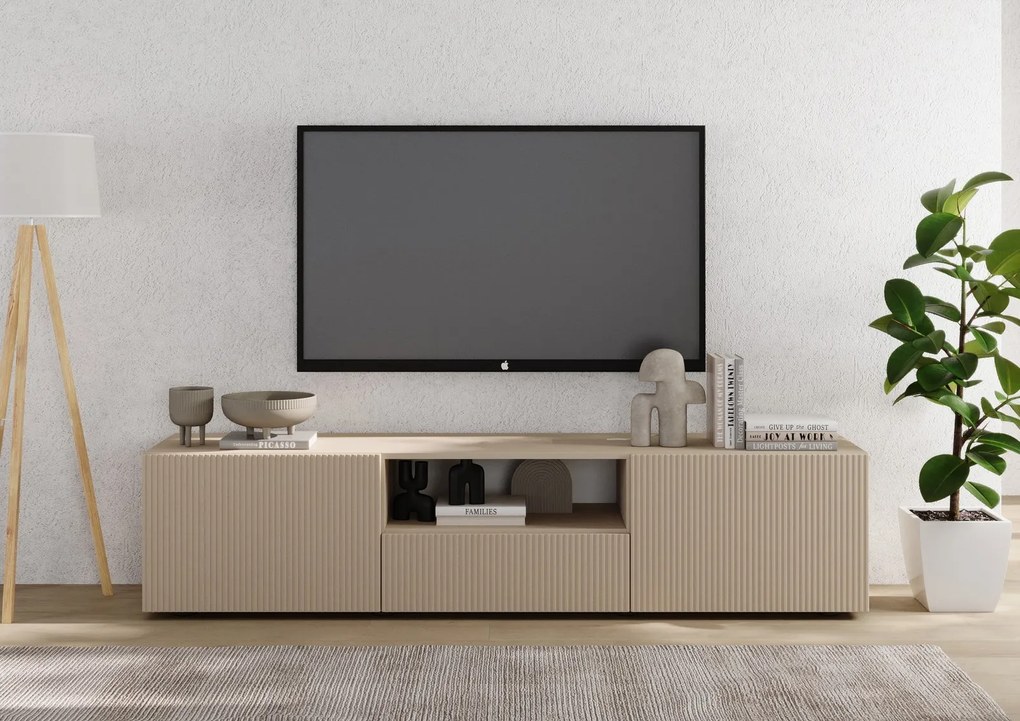 Έπιπλο Τηλεόρασης Ανθρακί Οξειδωμένο 121x43x57