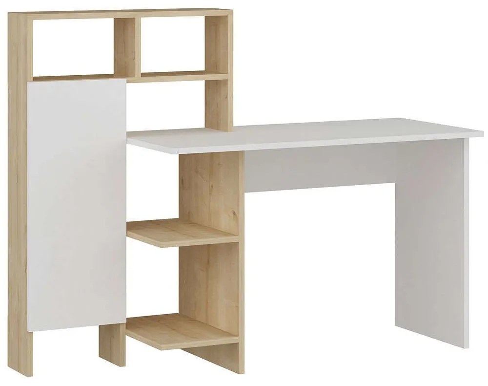 Γραφείο Bugra 550ARN1101 135,9x60x111,8cm Oak-White