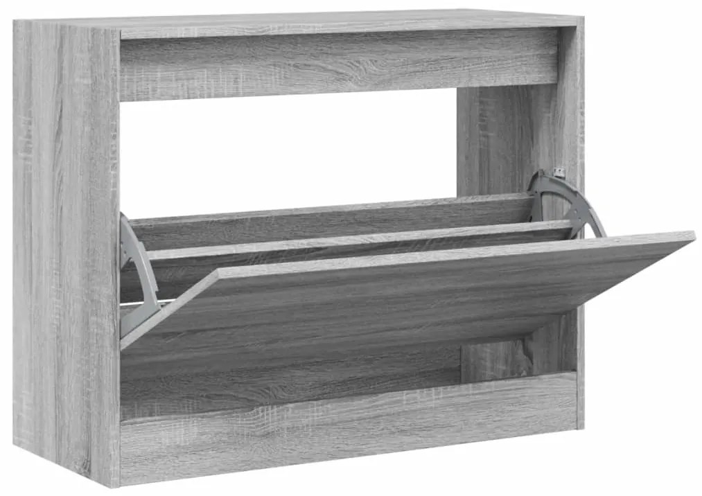 vidaXL Παπουτσοθήκη Γκρι Sonoma 80x34x63 εκ. από Επεξεργ. Ξύλο