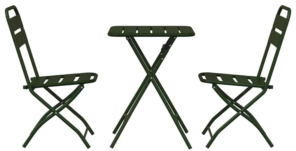 vidaXL Σετ μπιστρό 3 pcs Πράσινο Ατσάλι