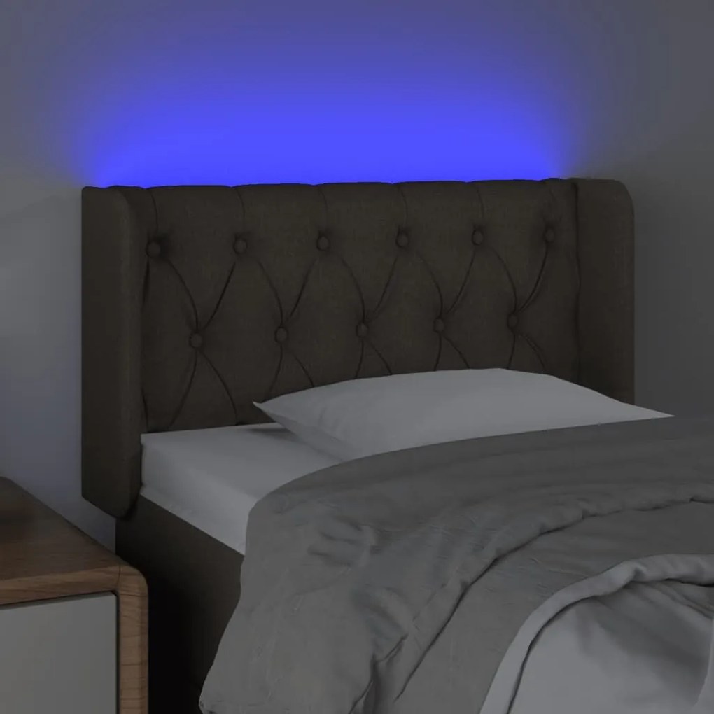 Κεφαλάρι Κρεβατιού LED Taupe 83x16x78/88 εκ. Υφασμάτινο - Μπεζ-Γκρι