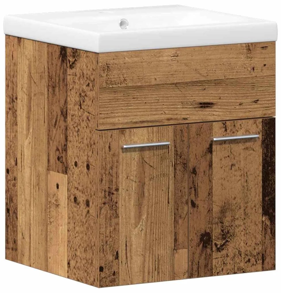 vidaXL Σετ Επίπλων Μπάνιου με πόρτα 3 pcs Παλιό Ξύλο 41 x 38.5 x 46 cm