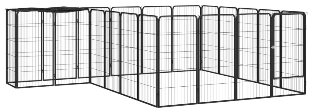 Κλουβί Σκύλου 22 Πάνελ Μαύρο 50x100 εκ. Ατσάλι με Βαφή Πούδρας