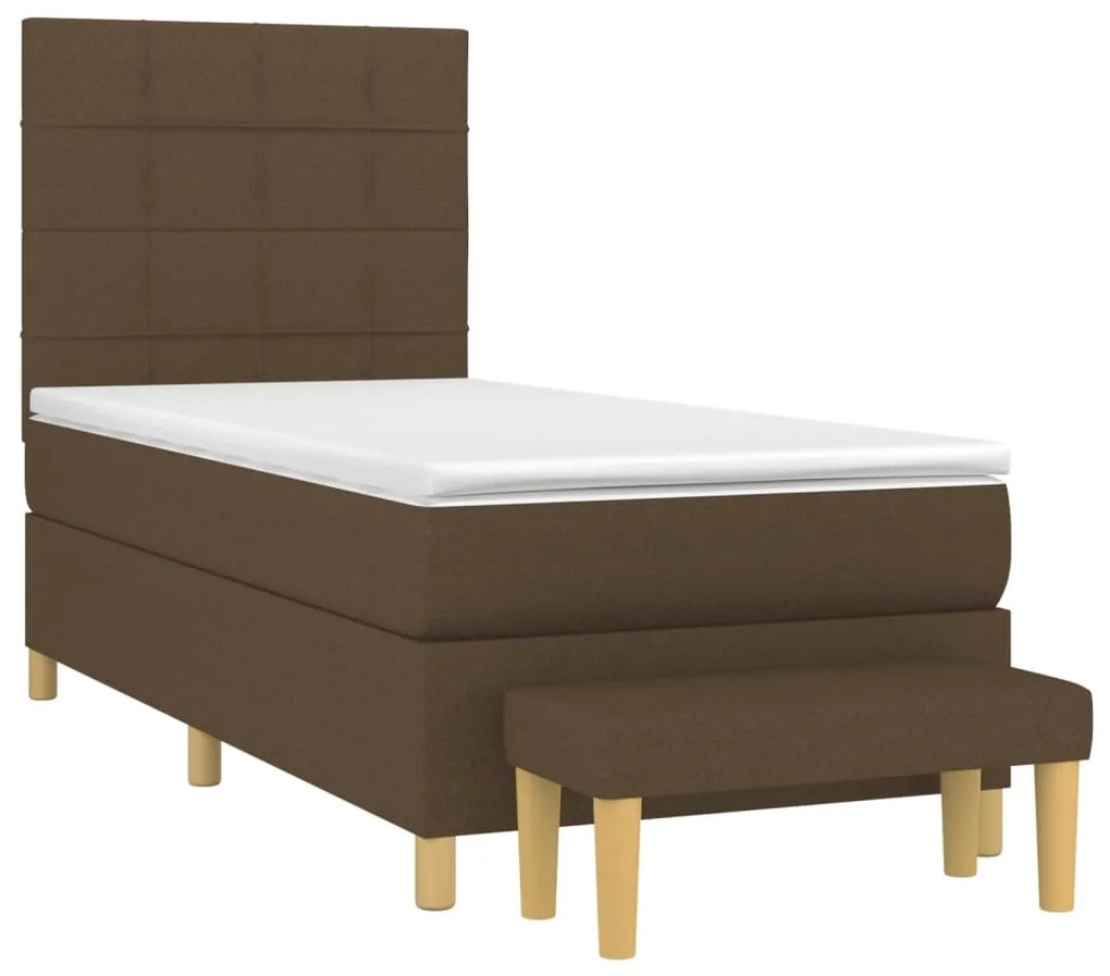 ΚΡΕΒΑΤΙ BOXSPRING ΜΕ ΣΤΡΩΜΑ ΣΚΟΥΡΟ ΚΑΦΕ 100X200 ΕΚ. ΥΦΑΣΜΑΤΙΝΟ 3137136