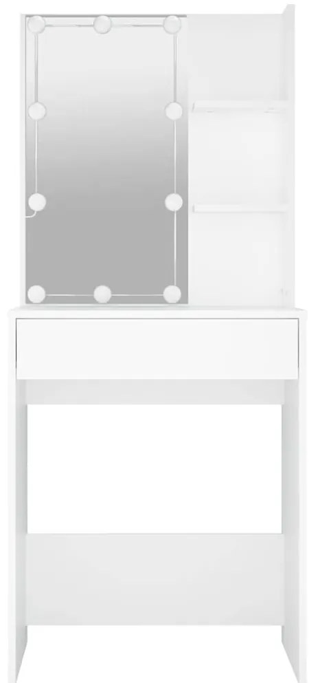vidaXL Μπουντουάρ με LED Λευκό 60x40x140 εκ.