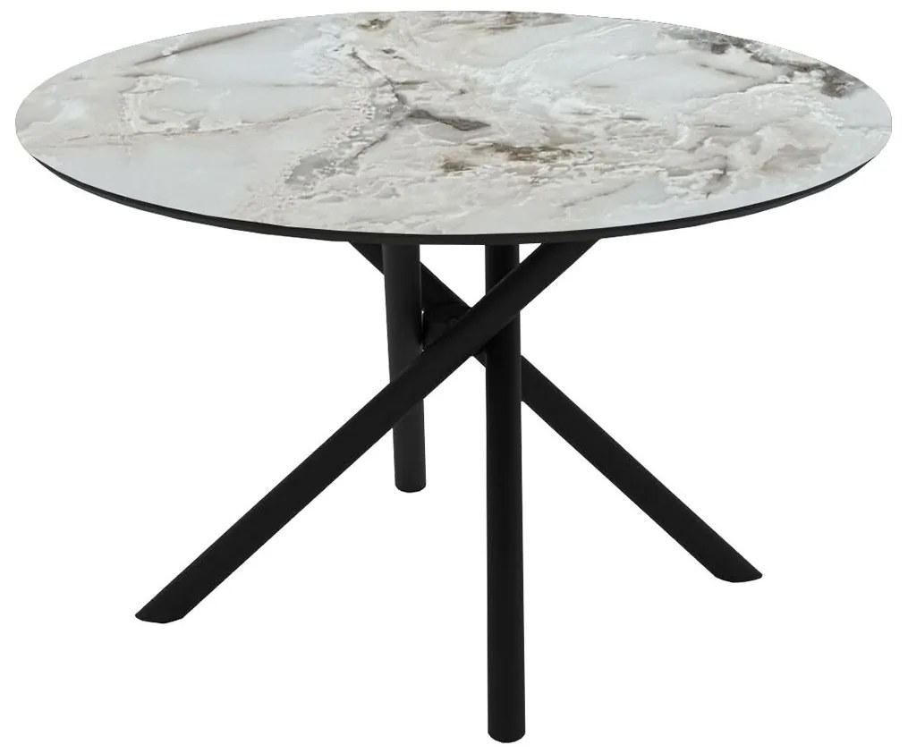 Τραπέζι ORACLE Στρόγγυλο Φ120x75εκ. Μπέζ Μάρμαρο