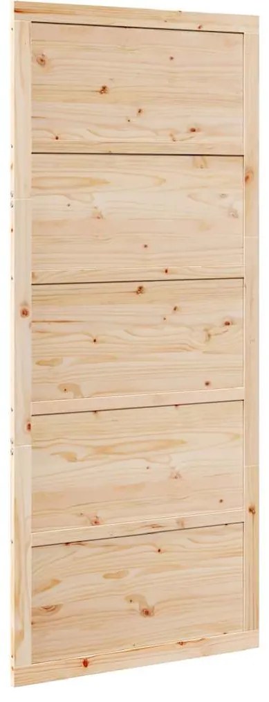 vidaXL Πόρτα αχυρώνα Φυσικό 100 x 2,5 x 208 εκ. Στερεά ξυλεία πεύκου