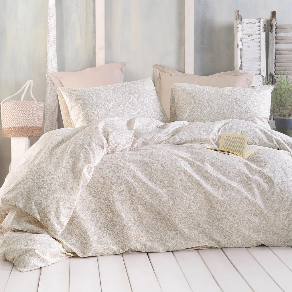 Παπλωματοθήκη Μονή (Σετ 160x250) Rythmos Next Amara Beige