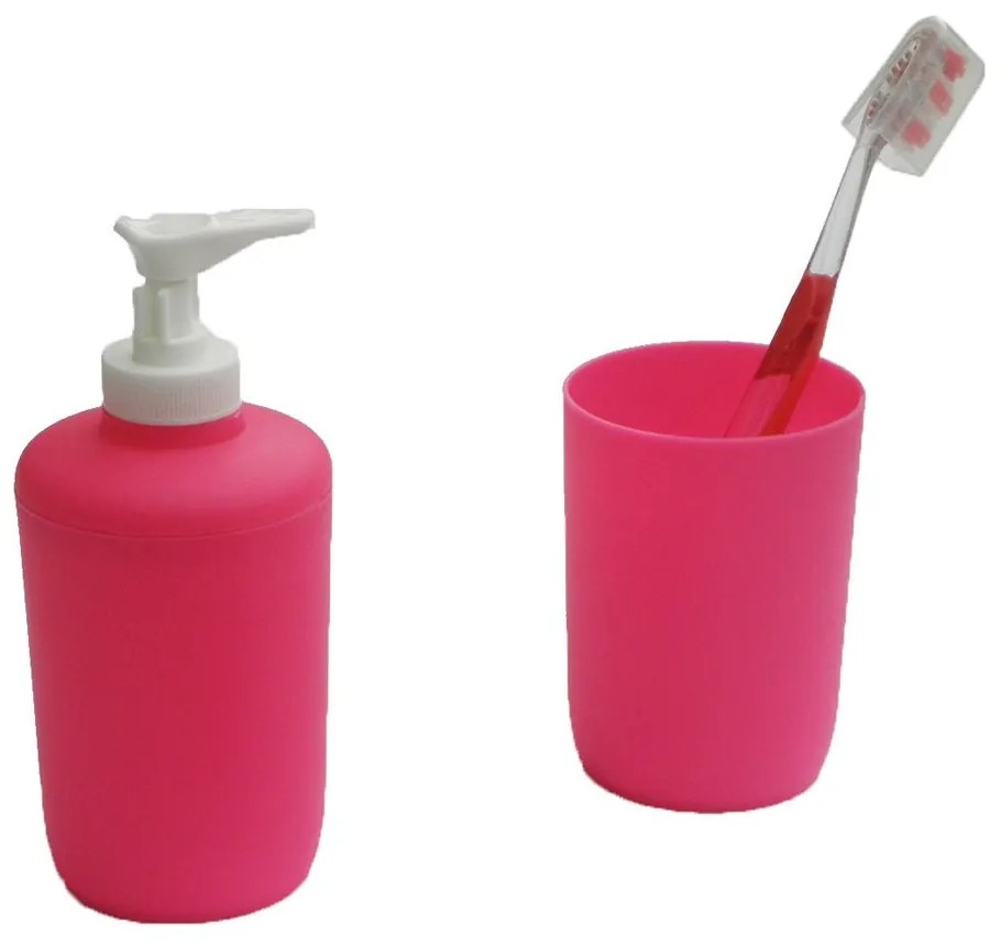 Αξεσουάρ Μπάνιου (Σετ 2τμχ) Fuchsia Viopros Polypropylene