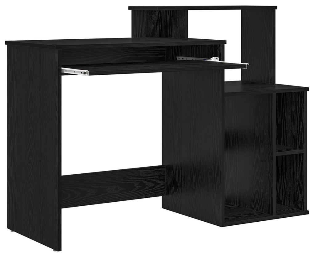 vidaXL Γραφείο με αποθήκευση Μαύρη δρυός 120.5x44x88.5 εκ Επεξεργασμένο ξύλο