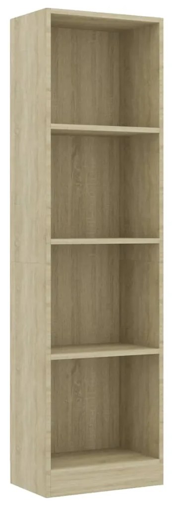 Βιβλιοθήκη με 4 Ράφια Sonoma Δρυς 40x24x142 εκ. Επεξ. Ξύλο 800840