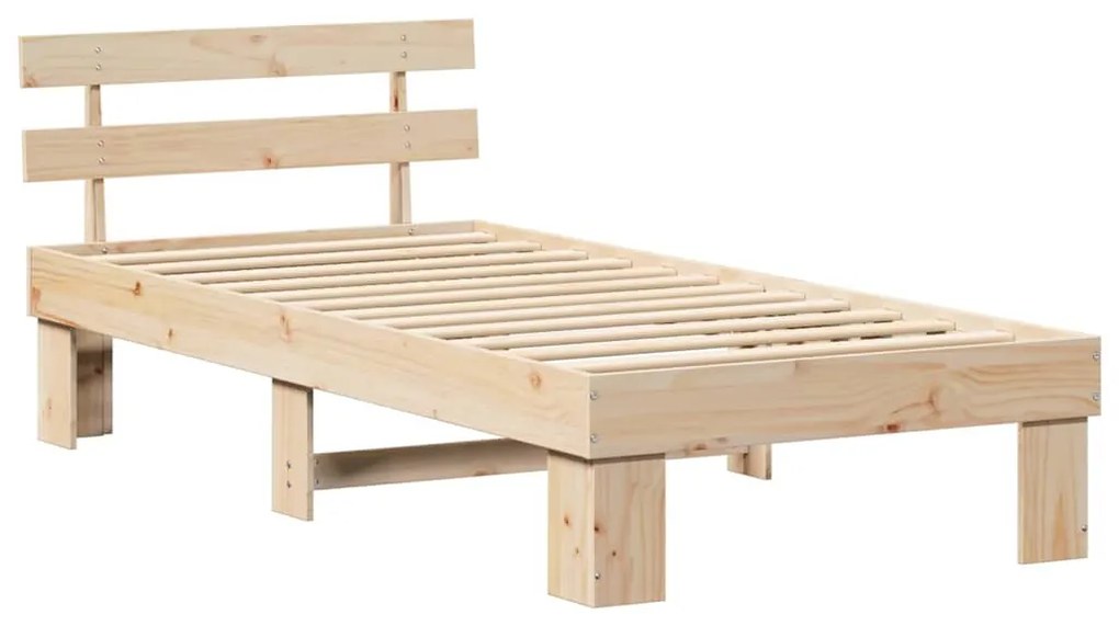 vidaXL Σκελετός Κρεβατιού Καφέ 100 x 200 cm Μασίφ ξύλο πεύκου