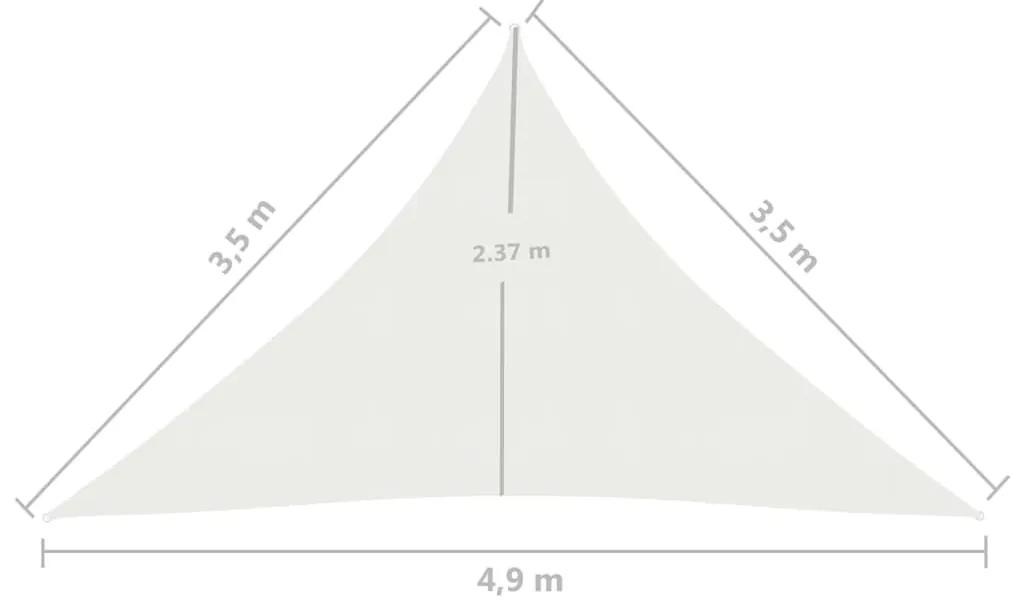 vidaXL Πανί Σκίασης Λευκό 3,5 x 3,5 x 4,9 μ. από HDPE 160 γρ./μ²