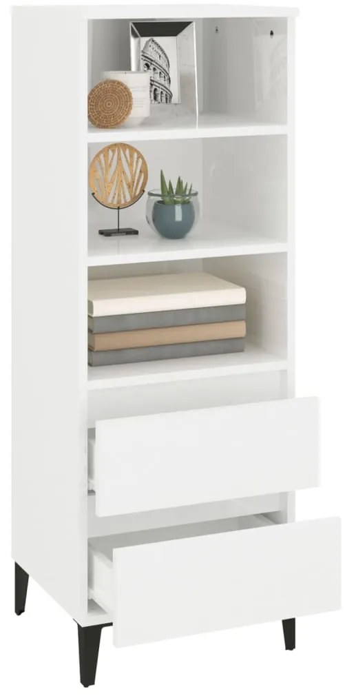 vidaXL Ντουλάπι Γυαλιστερό λευκό 40x36x110 εκ. από Επεξεργασμένο Ξύλο