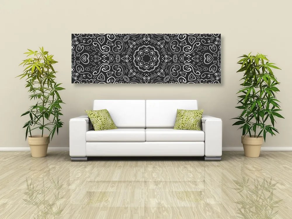 Εικόνα Mandala of love σε ασπρόμαυρο σχέδιο - 135x45