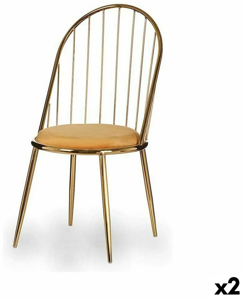 Καρέκλα Gift Decor Χρυσό Μουστάρδα πολυεστέρας Σίδερο 48 x 95,5 x 48 cm Μπάρες (x2)