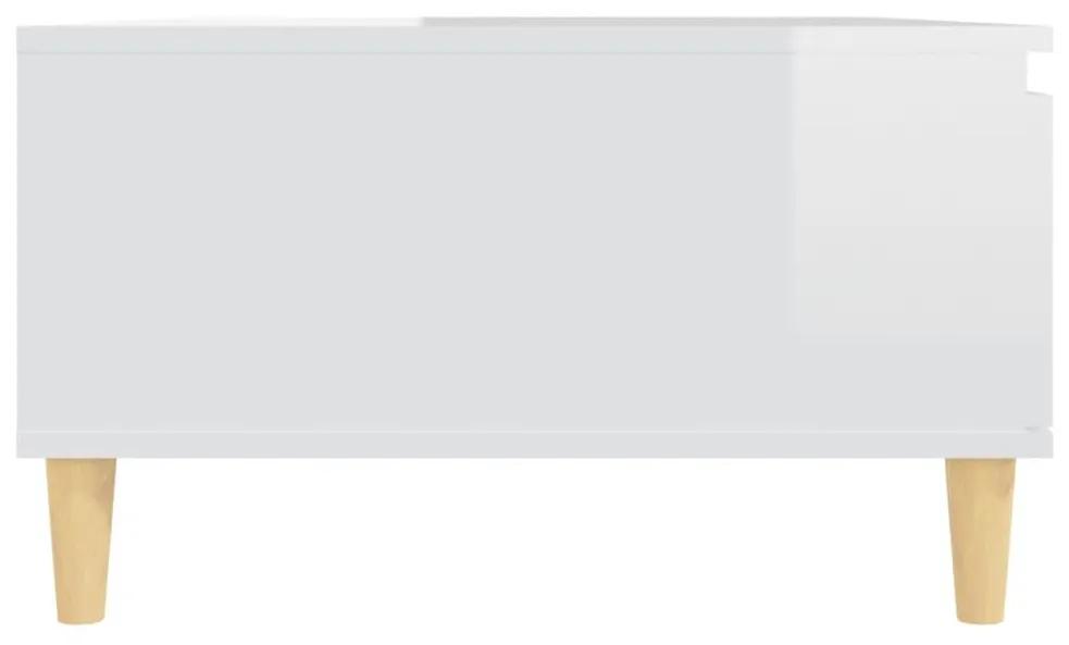 Τραπεζάκι Σαλονιού Γυαλιστερό Λευκό 90x60x35 εκ. Μοριοσανίδα - Λευκό