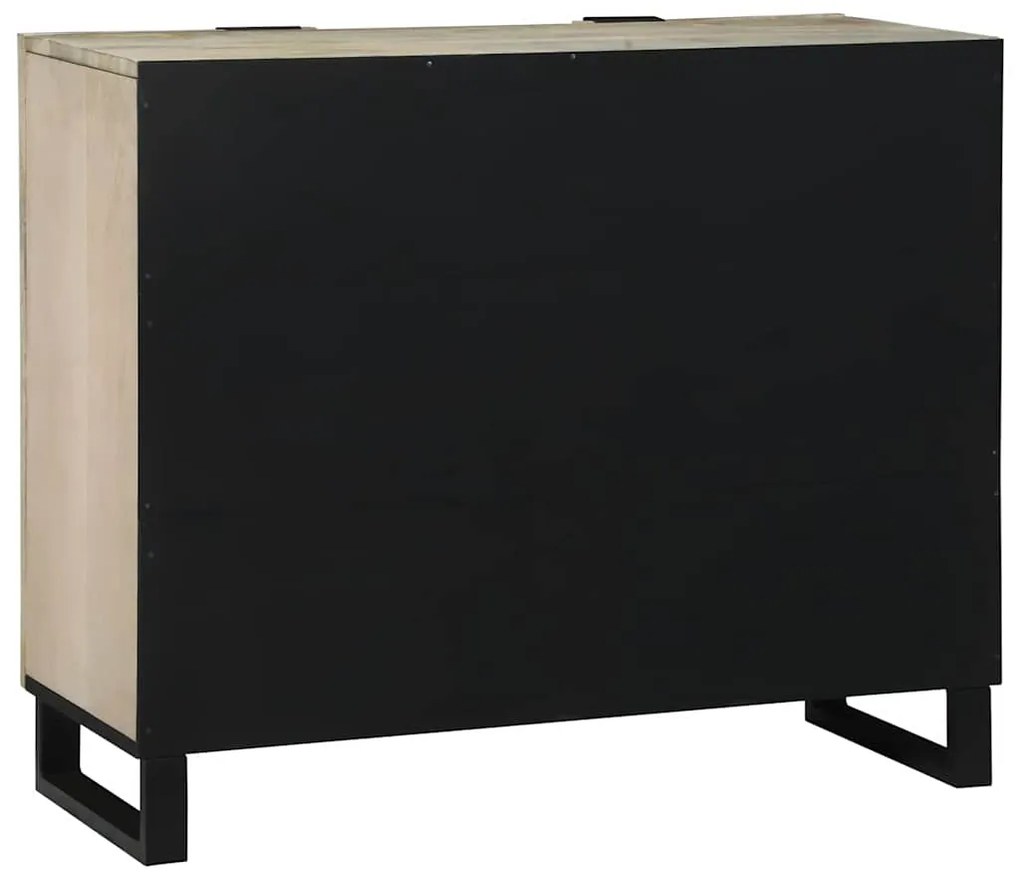 vidaXL Πλαϊνό Γραφείο Λευκό 90 x 33 x 75 εκ Μασίφ ξύλο μάνγκο