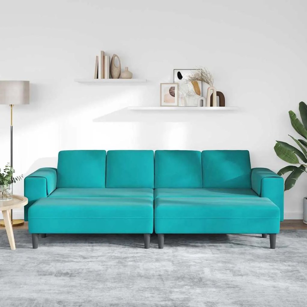 vidaXL Σετ Καναπέ 3 pcs Τιρκουάζ Βελούδο