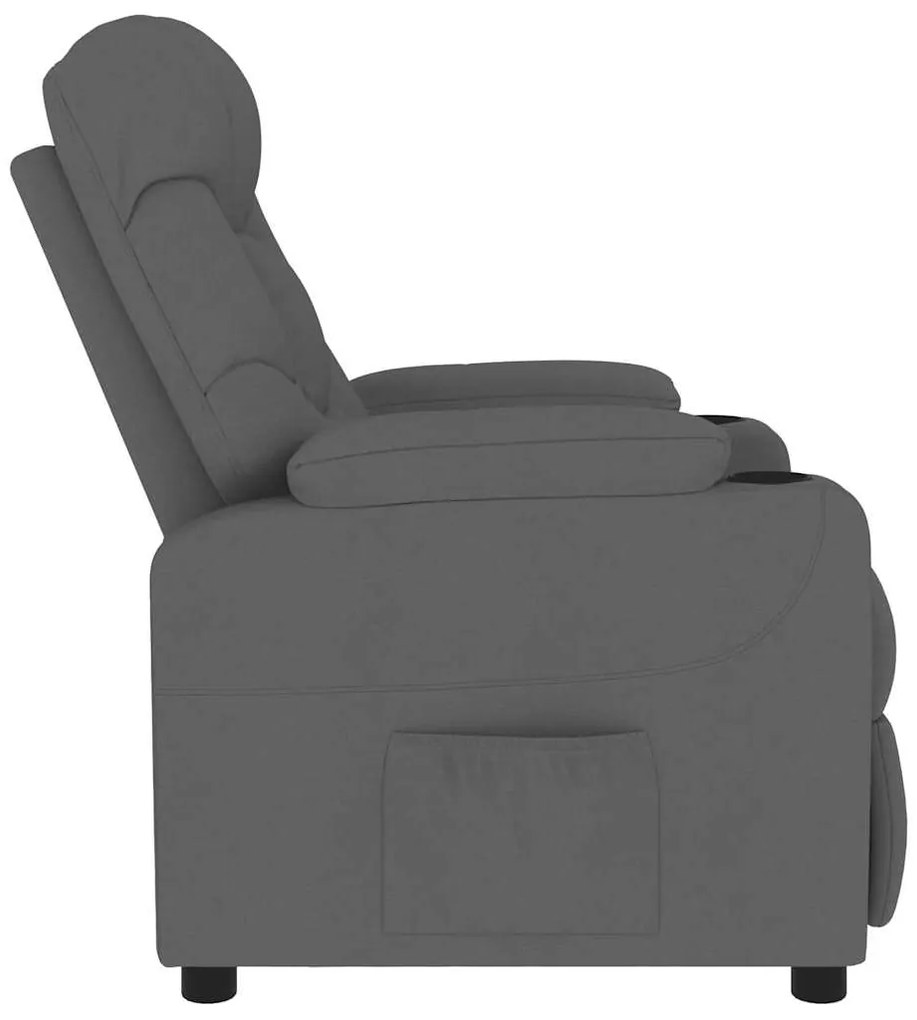 vidaXL Πολυθρόνα Μασάζ Σκούρο Γκρι Υφασμάτινη