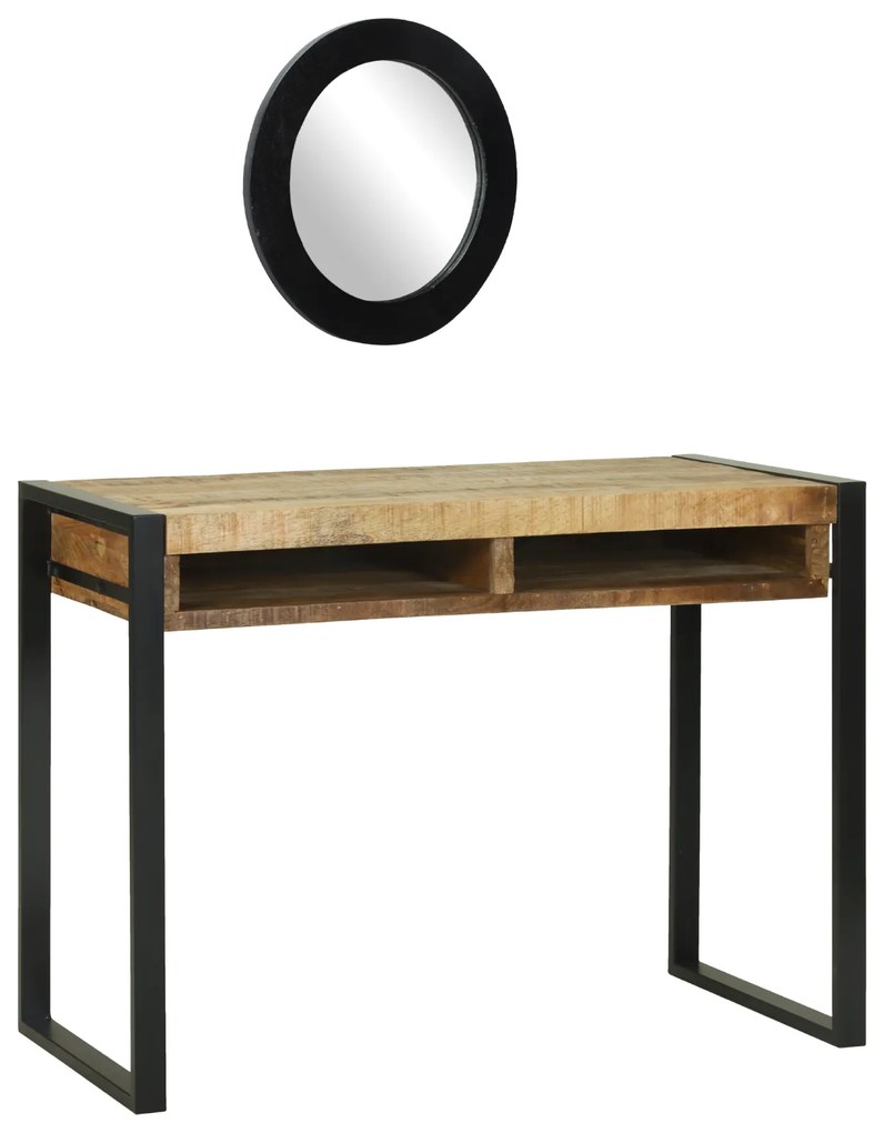 vidaXL Καθρέφτης με Τουλάπι 100x50x75 εκ Solid Rough Wood Mango