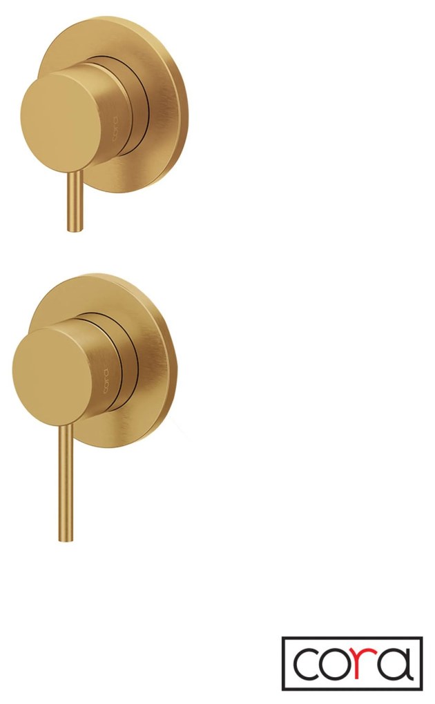 Cora Cosmo Μίκτης εντοιχισμού με εκτροπέα 2/3 εξόδων PVD Gold Brushed