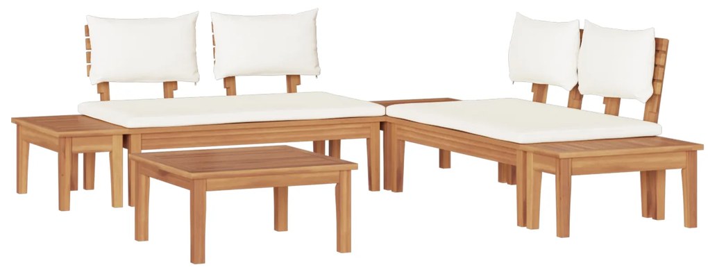 vidaXL Σετ Παγκάκι Κήπου 3 pcs Καφέ, Κρέμα Πολυ rattan, βαμμένο ατσάλι