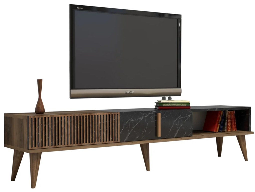 ΕΠΙΠΛΟ ΤΗΛΕΟΡΑΣΗΣ FB99512.02 ΜΕΛΑΜΙΝΗΣ ΚΑΡΥΔΙ ΚΑΙ ΟΨΗ ΜΑΥΡΟΥ ΜΑΡΜΑΡΟΥ 180x35x40Yεκ. 0534831