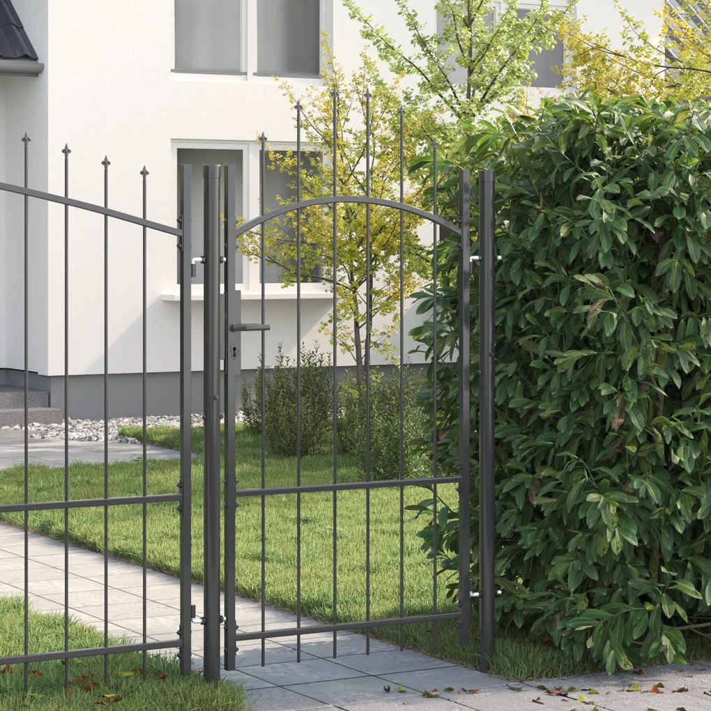 vidaXL Πύλη Κήπου, Πύλη Φράχτη Γκρι 170 x 100 εκ. 100 x 175 cm Ατσάλι