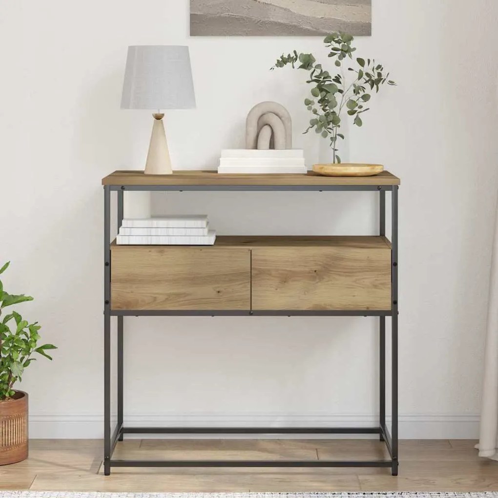 vidaXL Τραπέζι Σαλονιού Artisan Oak 75x40x75 εκ Επεξεργασμένο Ξύλο και Χάλυβας