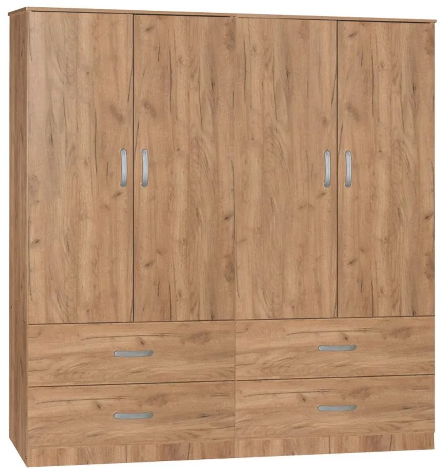 Ντουλάπα Τετράφυλλη Zelia B 249-000064 158x42x180cm Natural Four Door