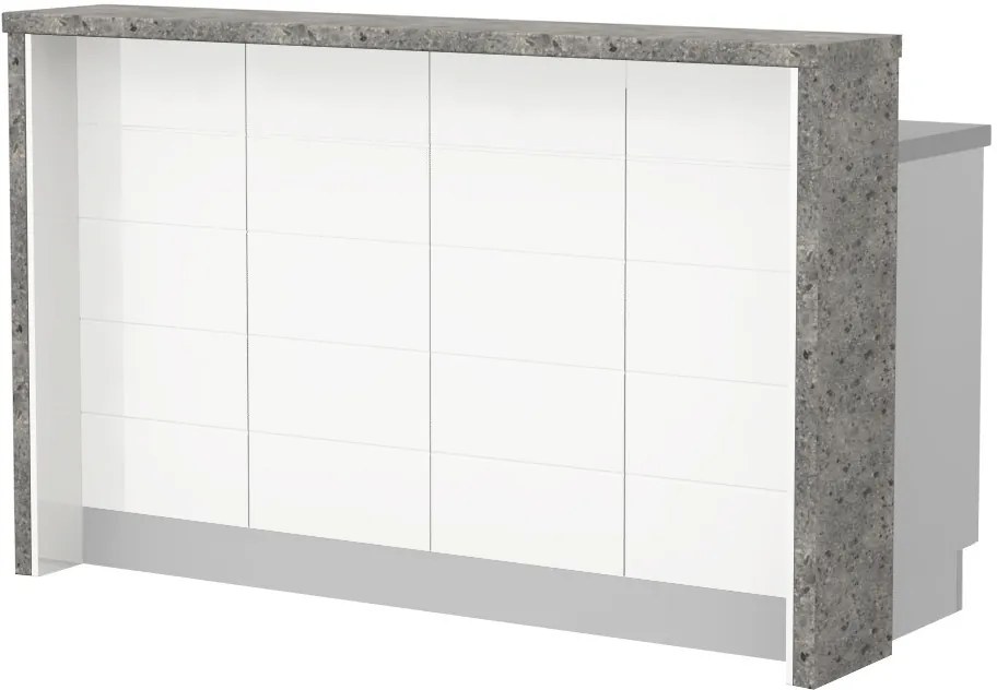 Πάγκος νησίδας Hudson-Μήκος: 150 εκ.-Γκρι-White Marble