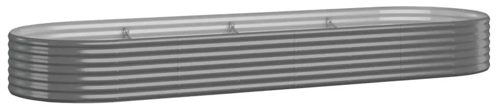 vidaXL Ζαρντινιέρα Γκρι 322x100x36 εκ. Γαλβανισμένος χάλυβας