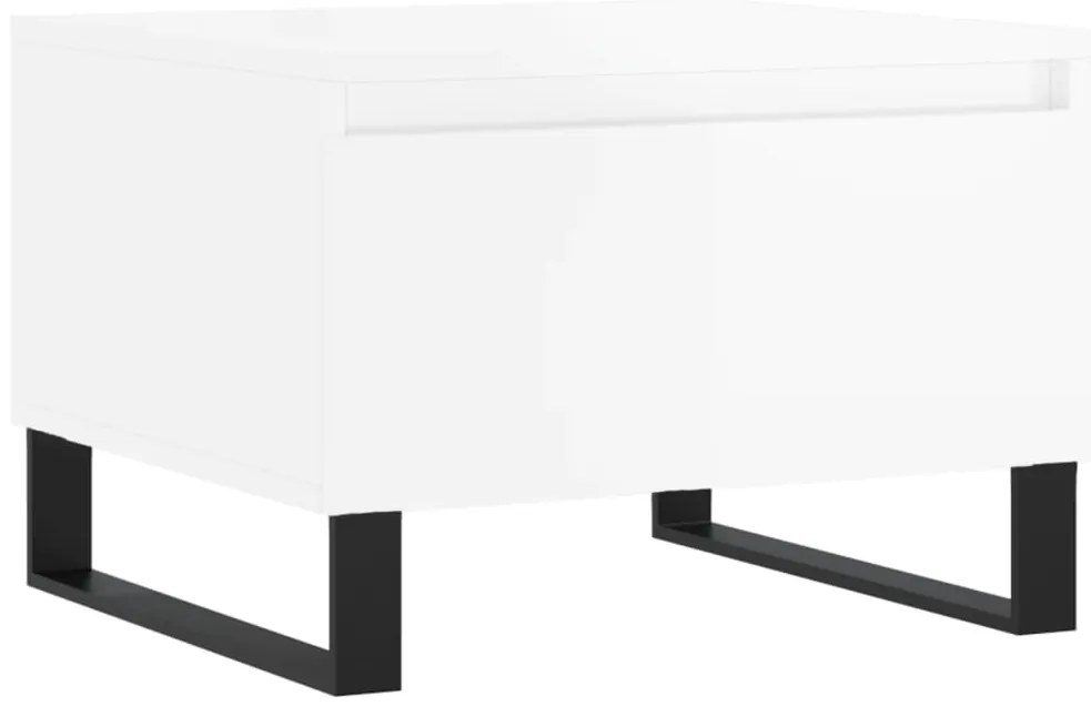 vidaXL Τραπεζάκια Σαλονιού 2 τεμ. Γυαλ. Λευκό 50x46x35 εκ. Επεξ. Ξύλο