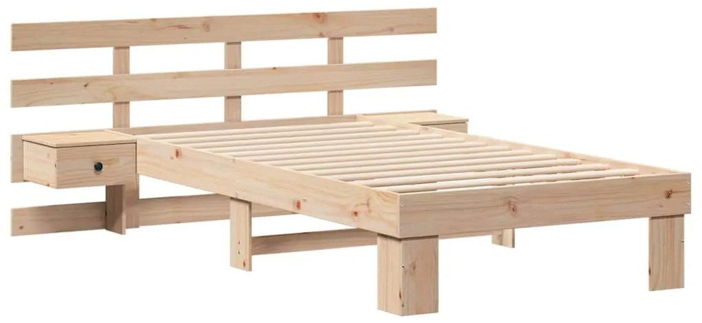 vidaXL Σκελετός Κρεβατιού Καφέ 75 x 190 cm Στερεά ξυλεία πεύκου