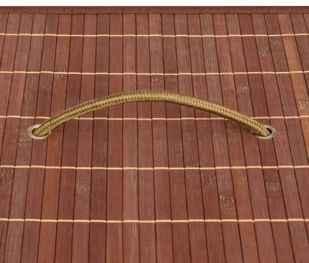 vidaXL Καλάθι Άπλυτων με 2 Τμήματα Καφέ 72 Λίτρα από Μπαμπού