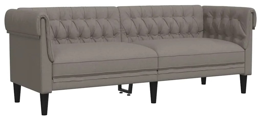 vidaXL Καναπές Τριθέσιος Chesterfield Taupe Υφασμάτινος