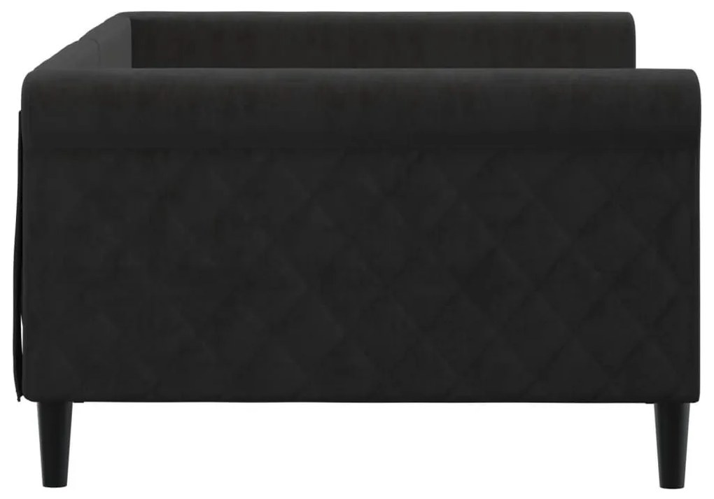 Καναπές Κρεβάτι Μαύρος 100 x 200 εκ. Βελούδινος - Μαύρο