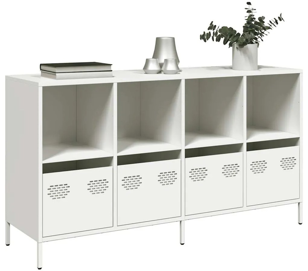 vidaXL Sideboard Λευκό 135x39x73,5 cm Ατσάλι ψυχρής έλασης