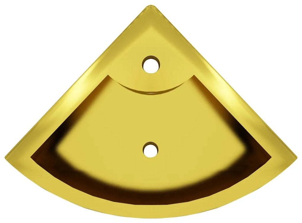 vidaXL Νιπτήρας με Οπή Υπερχείλισης Χρυσός 45x32x12,5 εκ. Κεραμικός