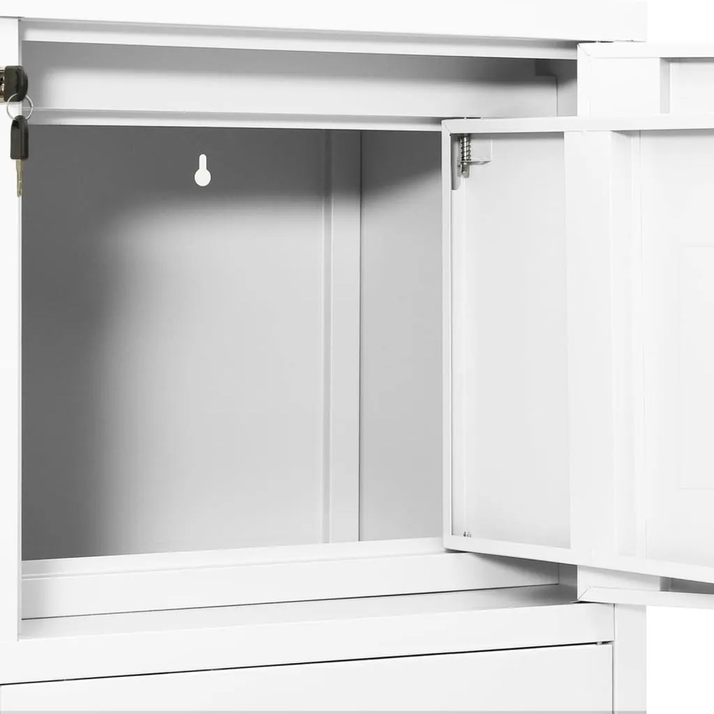 vidaXL Ντουλάπα Γραφείου Λευκή 90 x 40 x 102 εκ. Ατσάλινη