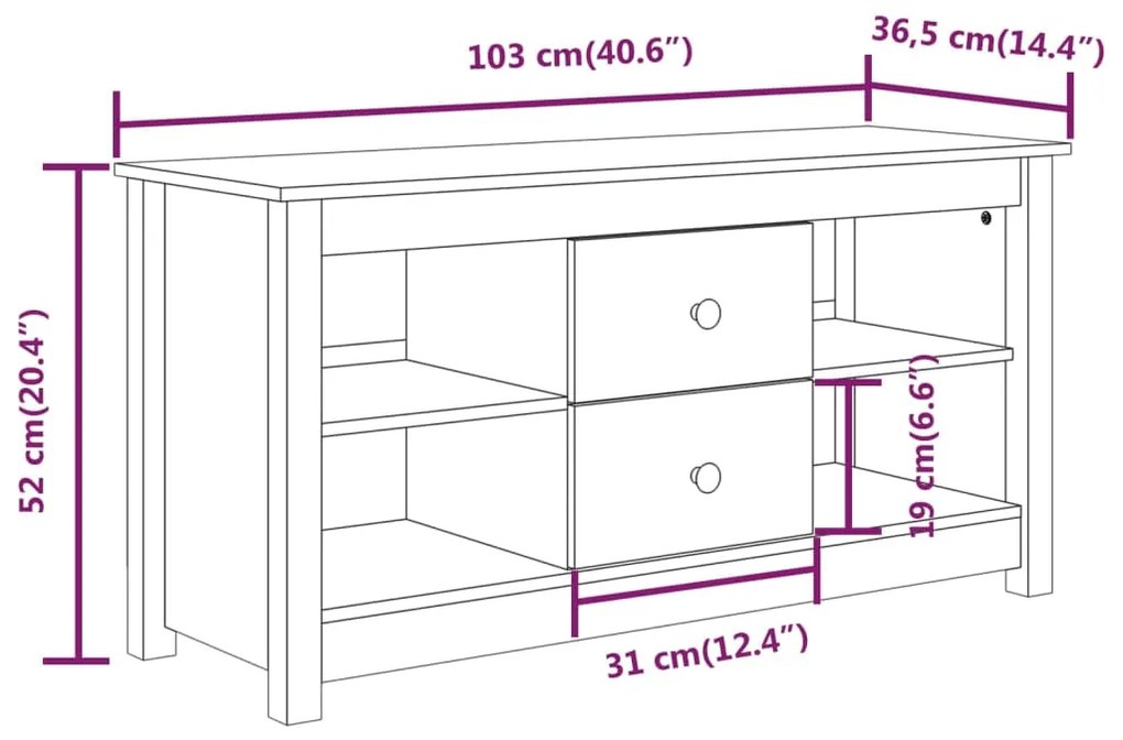 ΈΠΙΠΛΟ ΤΗΛΕΟΡΑΣΗΣ 90X35X35 ΕΚ. ΑΠΟ ΜΑΣΙΦ ΞΥΛΟ ΠΕΥΚΟΥ 814569