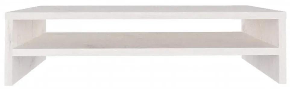 Βάση Οθόνης Λευκή 50 x 24 x 13 εκ. από Μασίφ Ξύλο Πεύκου - Λευκό