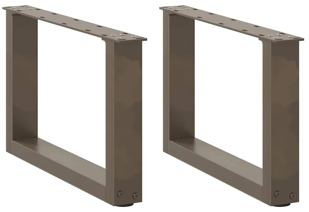 Πόδια Τραπεζιού Σαλονιού σε Σχήμα U 2 τεμ. από Φυσικό Ατσάλι 50x(30-31) εκ. Ατσάλι