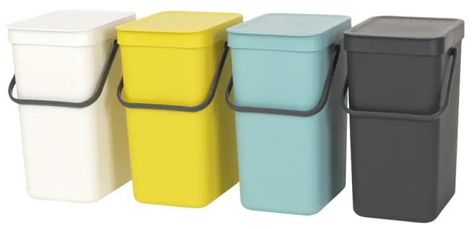 Κάδος διαχωρισμού απορριμμάτων Brabantia Sort&Go 647670, 12 l, Χειρολαβή, Επιτοίχιος, Σκούρο γκρι