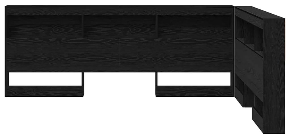 vidaXL Κεφαλάρι Αποθήκης με ράφι Μαύρη Οξυά 150 cm Επεξεργασμένο ξύλο