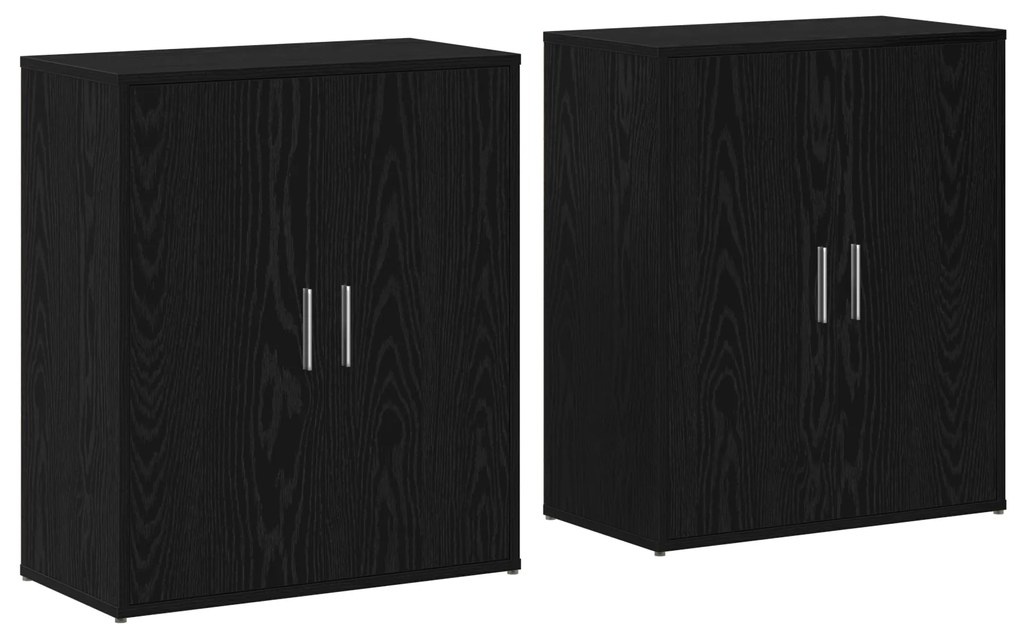 vidaXL Highboard 2 pcs Μαύρη δρυς 60 x 31 x 70 εκ Επεξεργασμένο ξύλο