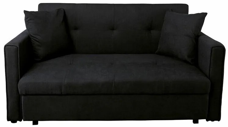 Καναπές κρεβάτι Mesa 498, Λειτουργία ύπνου, Μαύρο, 153x95x82cm, Πόδια: Πλαστική ύλη