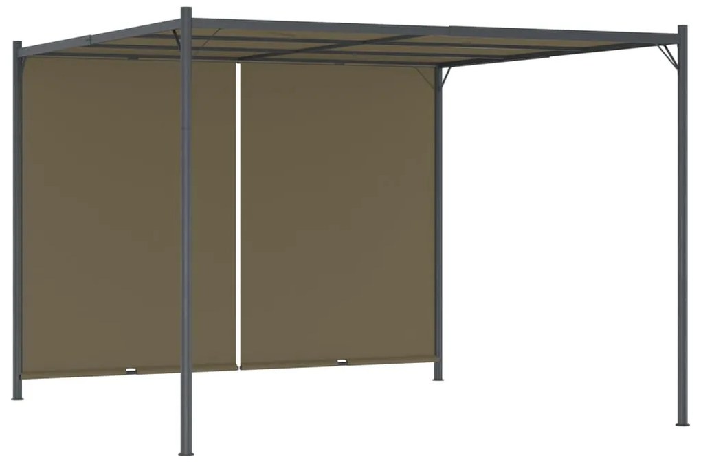 vidaXL Πέργκολα Κήπου με Πτυσσόμενη Οροφή Taupe 3 x 3 μ. 180 γρ/μ²